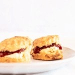 British scones with clotted cream and jam