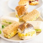 English tea sandwiches on white plate