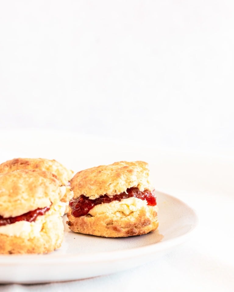 British scones with cream and jam