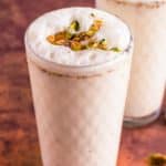 Indian Pistachio Lassi in a tall glass